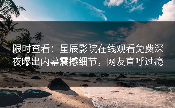 限时查看：星辰影院在线观看免费深夜曝出内幕震撼细节，网友直呼过瘾