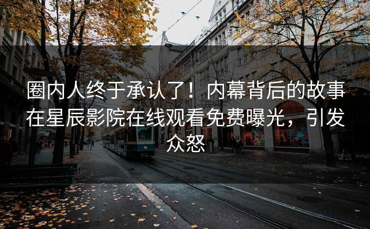 圈内人终于承认了！内幕背后的故事在星辰影院在线观看免费曝光，引发众怒