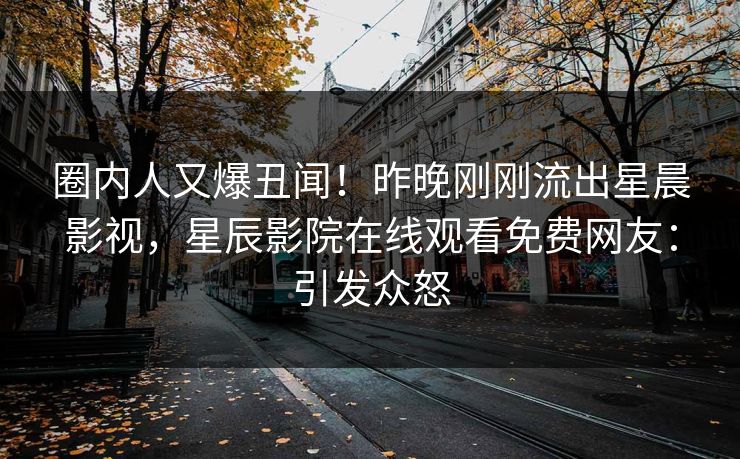 圈内人又爆丑闻！昨晚刚刚流出星晨影视，星辰影院在线观看免费网友：引发众怒