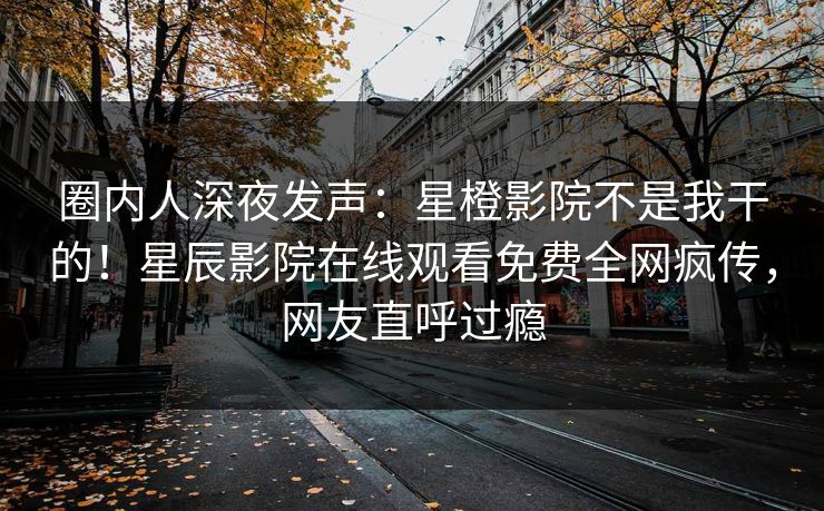 圈内人深夜发声：星橙影院不是我干的！星辰影院在线观看免费全网疯传，网友直呼过瘾
